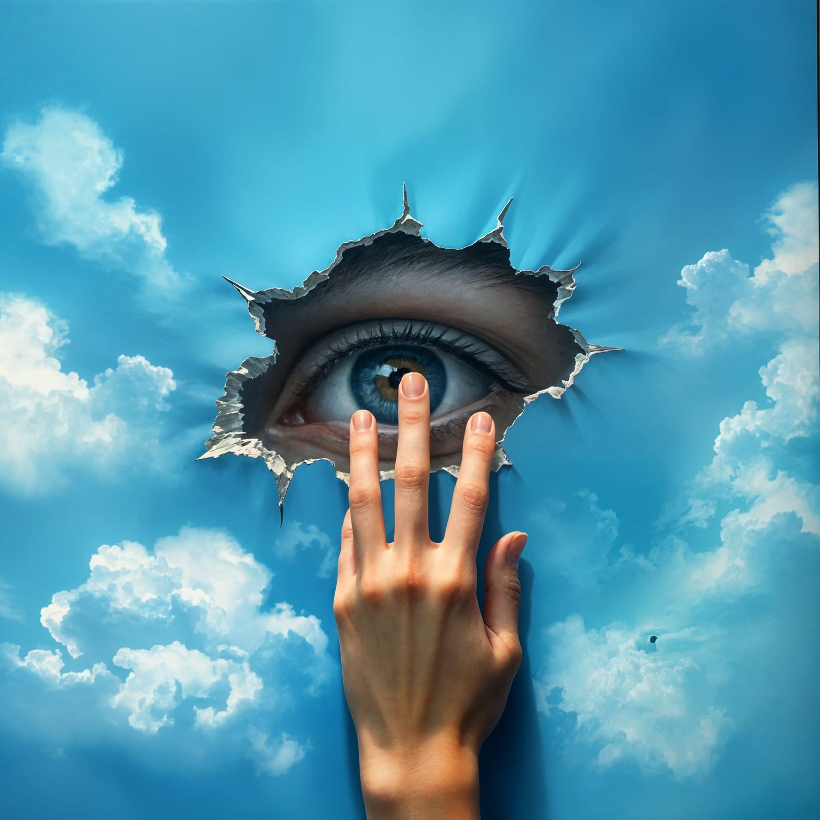 Surreal Renaissance Painting with Dreamlike Sky and Hyperrea...