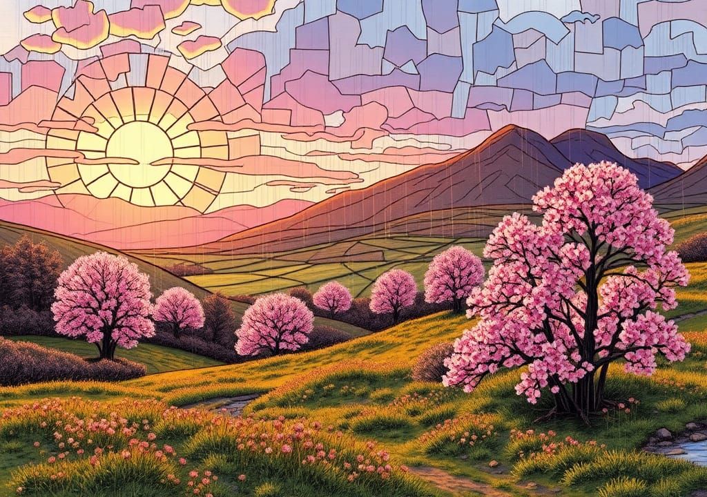 Scottish Spring Landscape in Evening Light