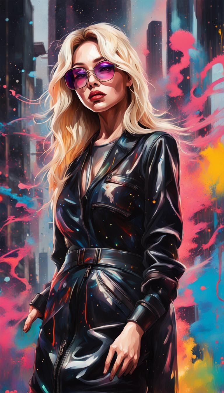 seulgi glamorous black midi dress leather holographic style ...