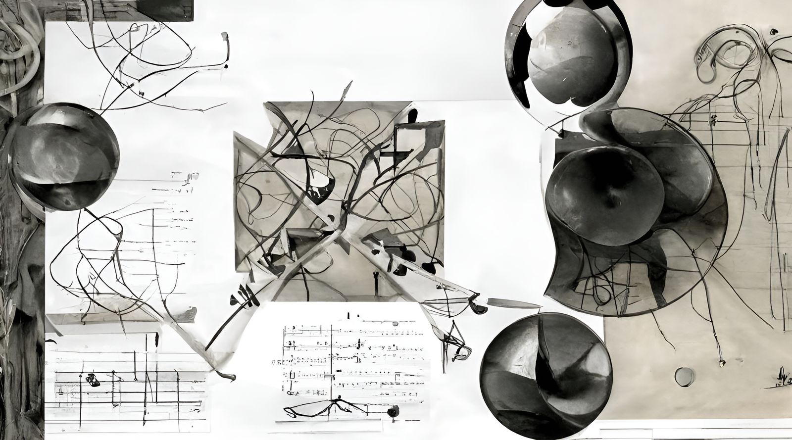 Detailed 3D Diagram of Music, Anatomy and Math