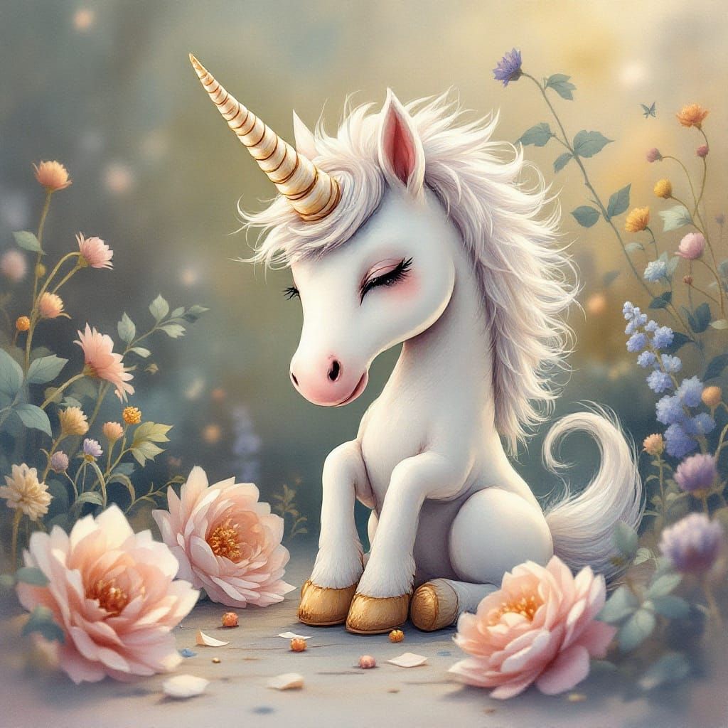 Whimsical Unicorn Struggles to Maintain Majesty