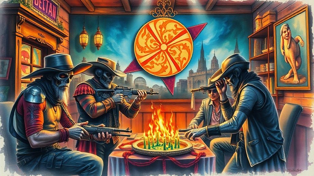 Fantasy Fusion: A Vibrant Watercolour Sci-Fi Dream