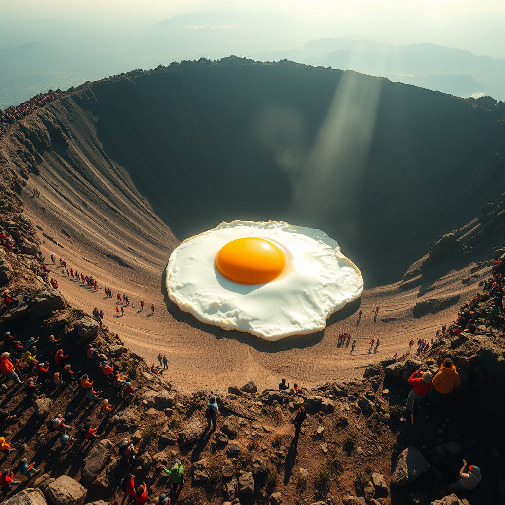 Giant Fried Egg Crater Scene