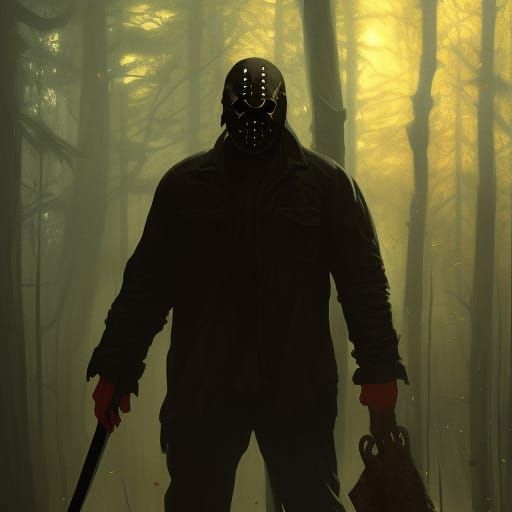 Dark Fantasy Jason Voorhees in Art Nouveau Style