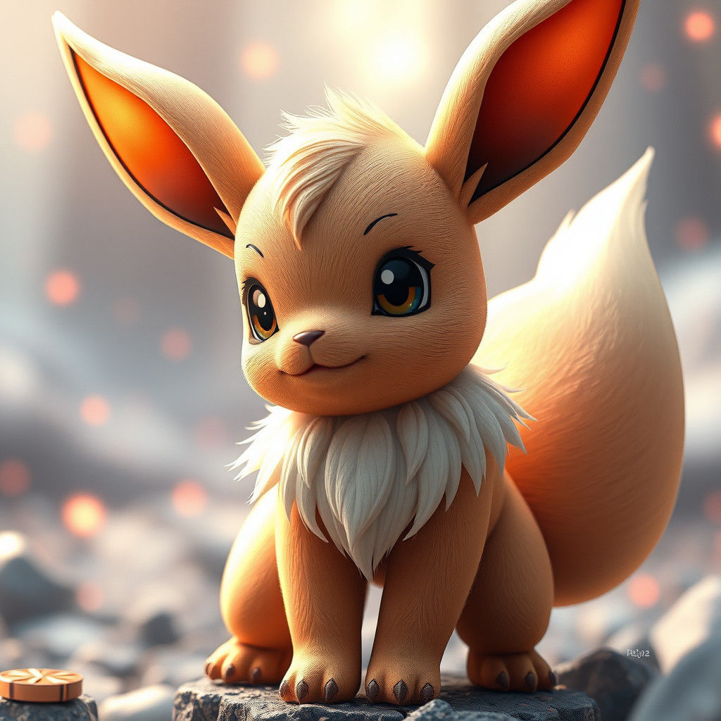 Detailed 3D Anime Eevee Pokemon Art