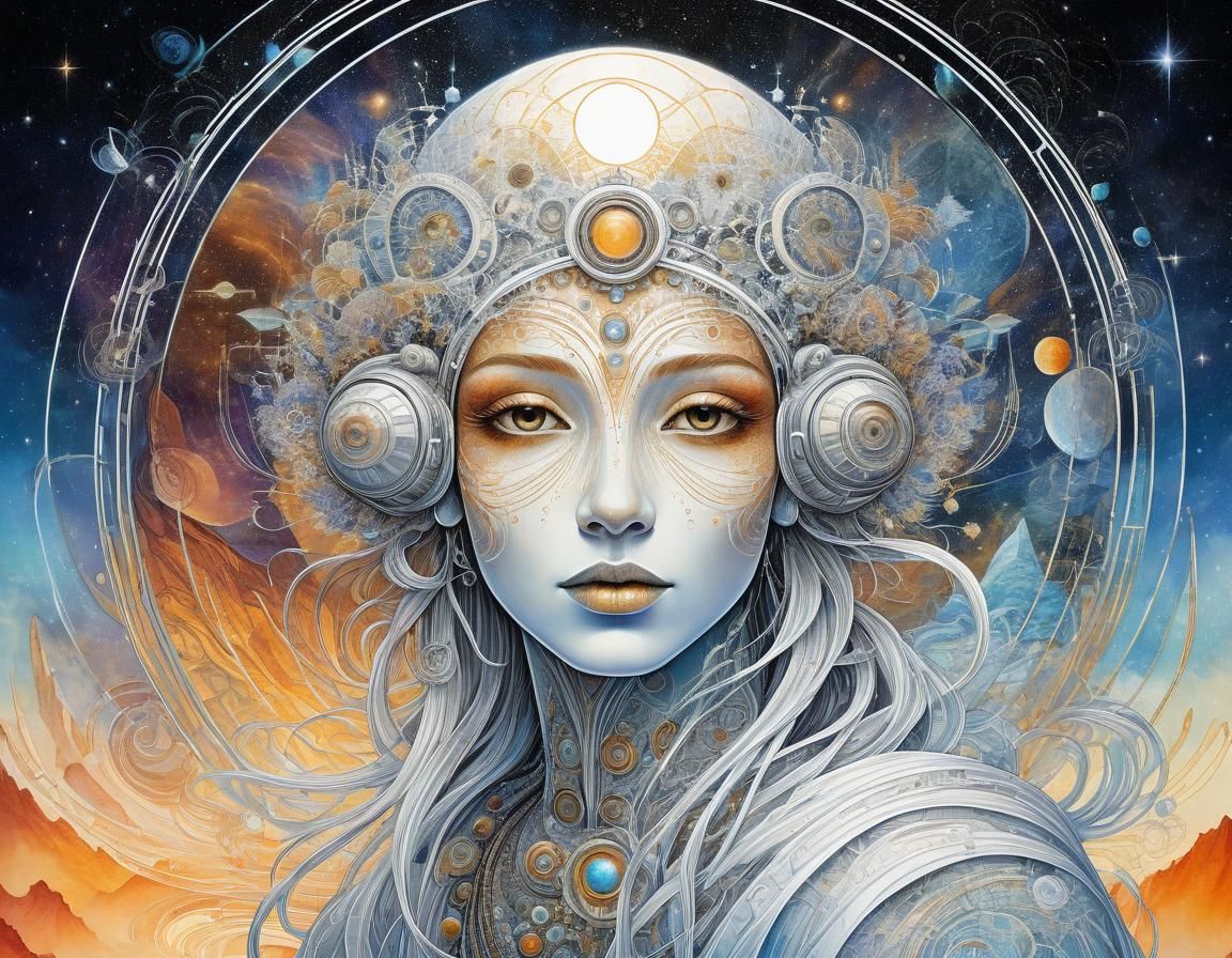 Ethereal Dispatcher Precursor in Minimalist Art Deco Style