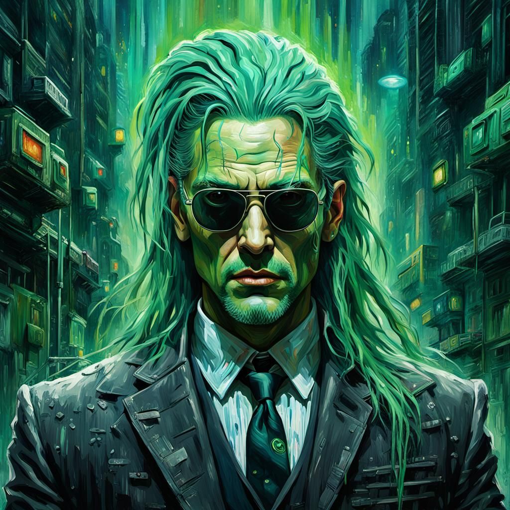 Cyberpunk Secret Agent in Grotesque Gothic Style