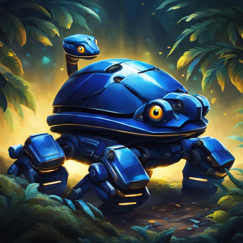 Robotic Snake and Turtle in Jungle