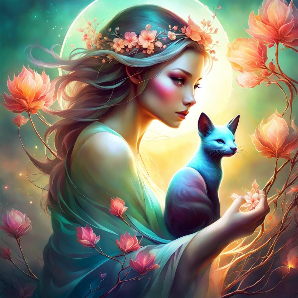 Glowing Fantasy Animal in Anna Dittmann Style
