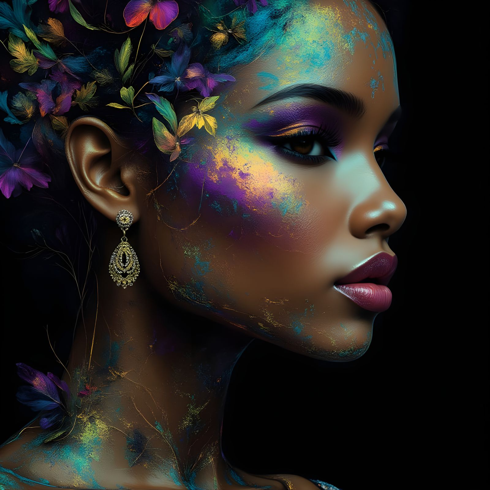 Glamorous African Lady Digital Painting
