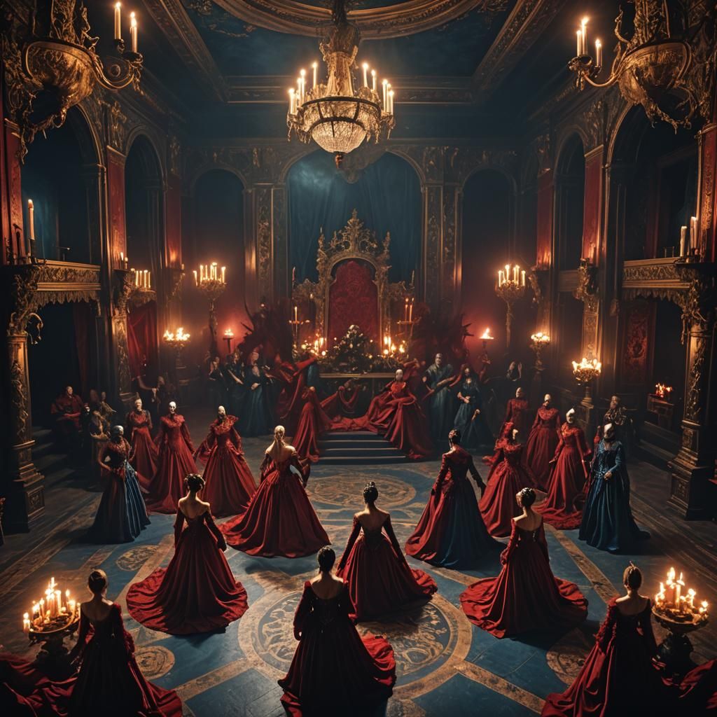 Cursed Dancers in a Dark Fantasy Ballroom
