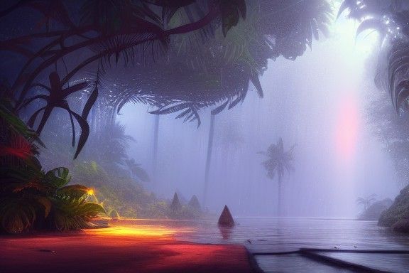 Lush Tropical Rainforest Concept Art