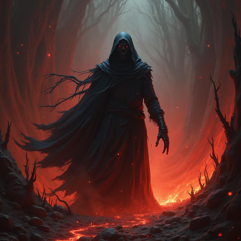 Satan in Hellfire: A Dreamlike Fantasy Render