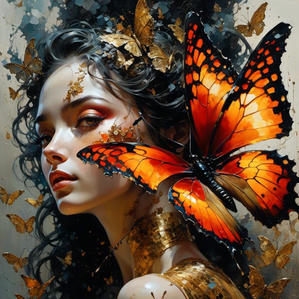 Detailed Fire Butterfly in Speedpaint Style