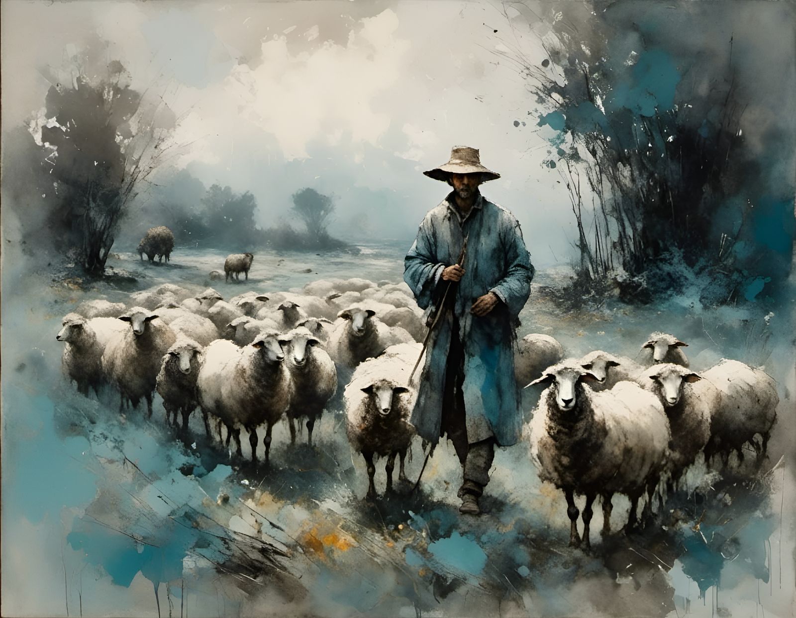 A shepherd and his flock