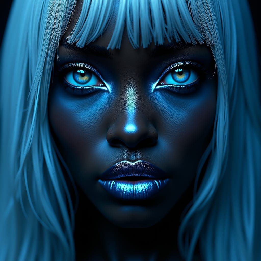Stunning Black Woman Portrait in Digital Art Style