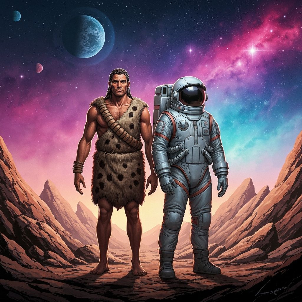 Caveman and Astronaut: Ancient Meets Future