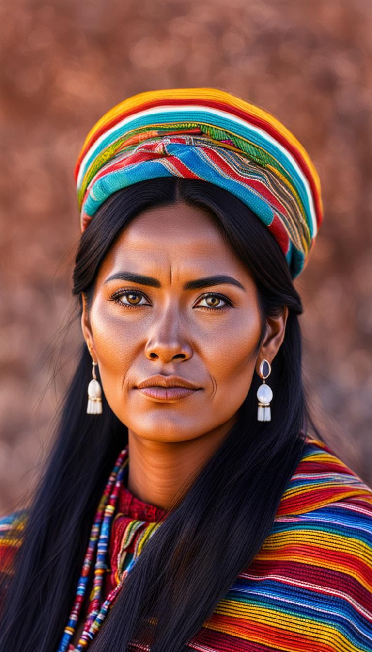 Portrait of a Beautiful Bolivian Woman
