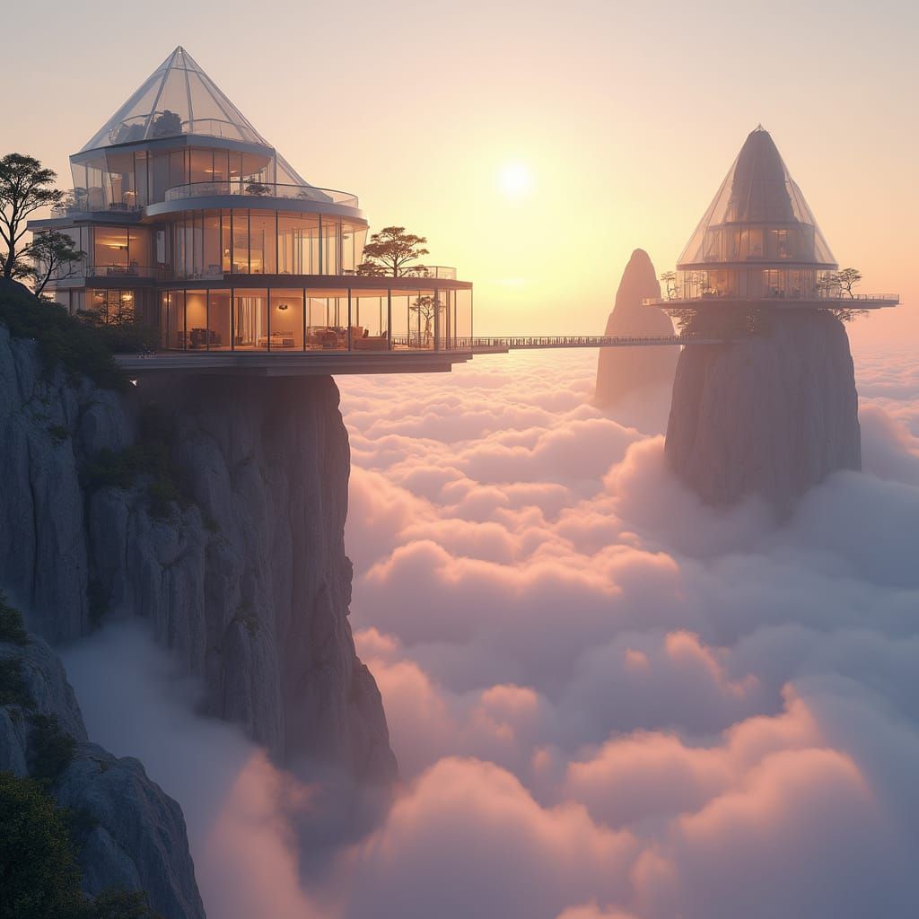 Glass Manor Above the Clouds with Crystal Bridges