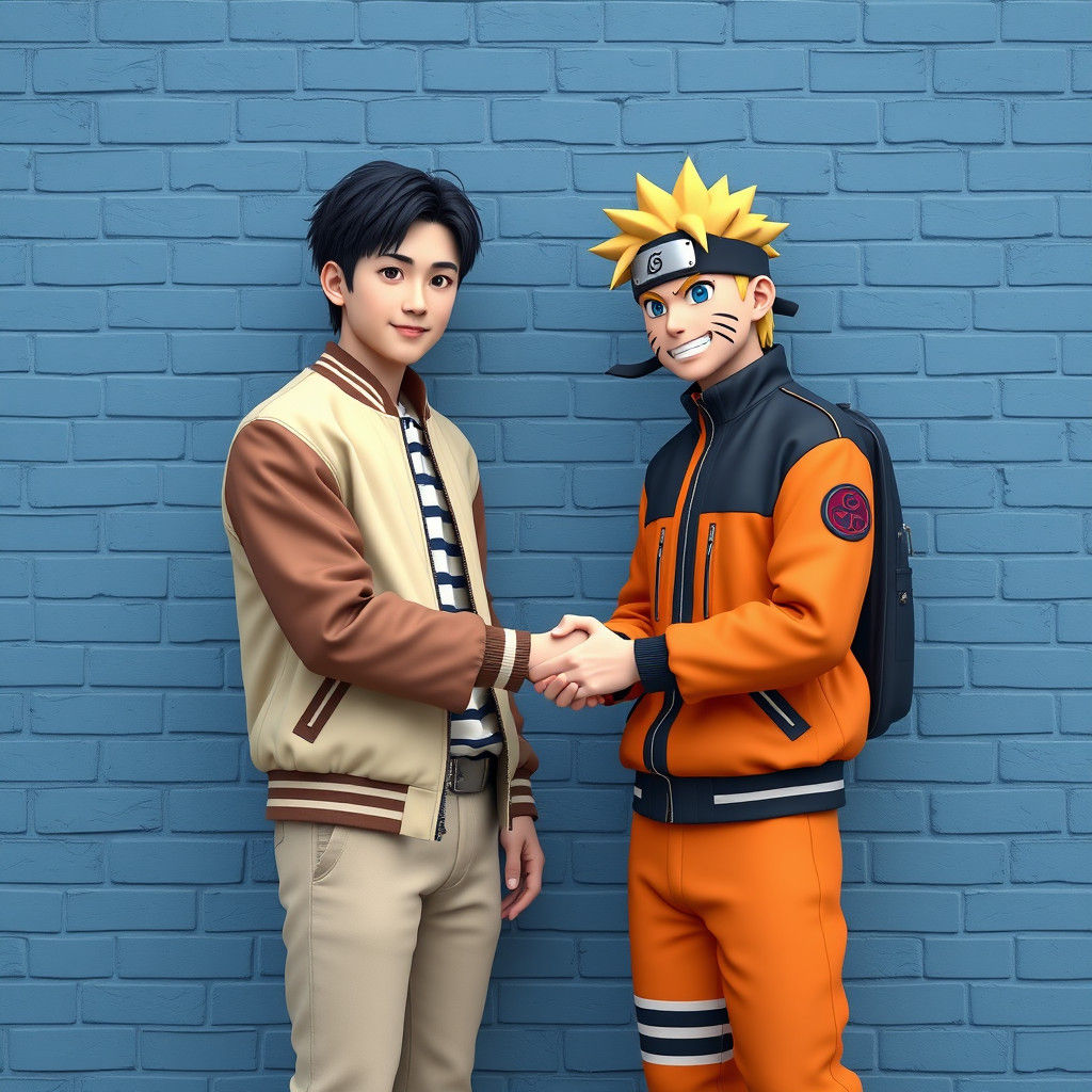 Man Meets Anime Naruto Character in Digital Art