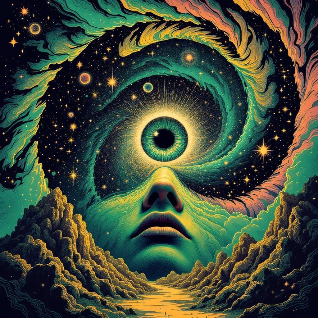 Psychedelic Cosmic Eye Staring into Existence
