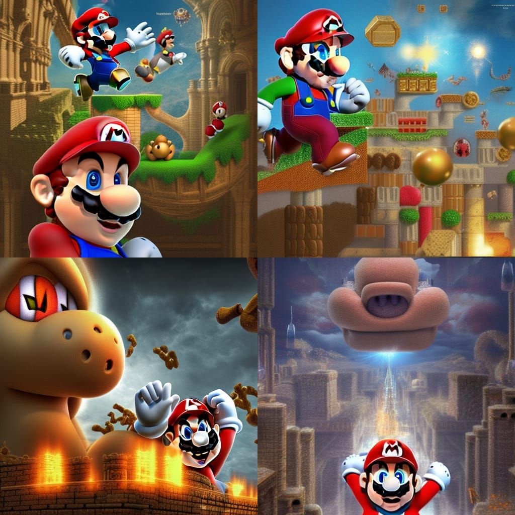 Epic Super Mario Digital Matte Painting