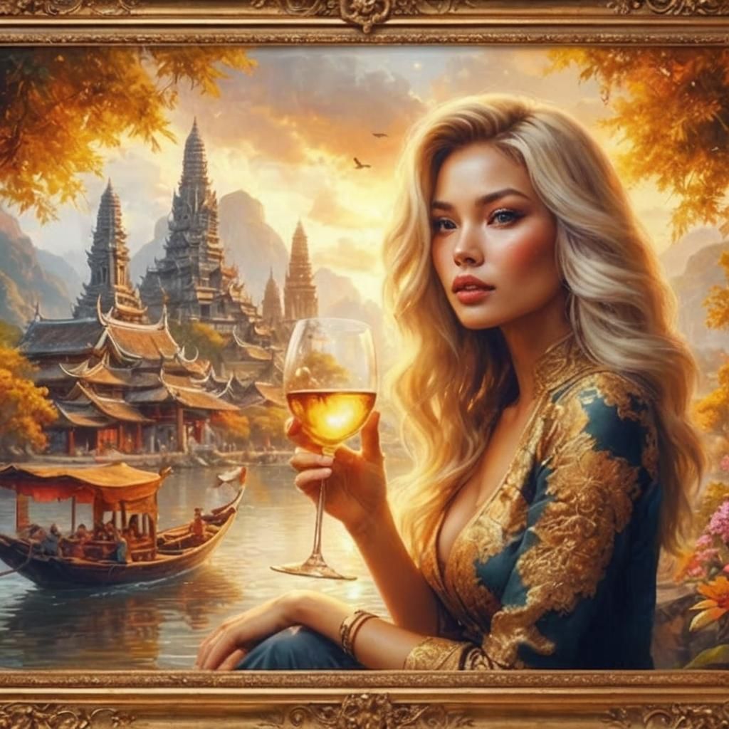 Vietnamese Fantasy: A Blonde Woman's Wine Break