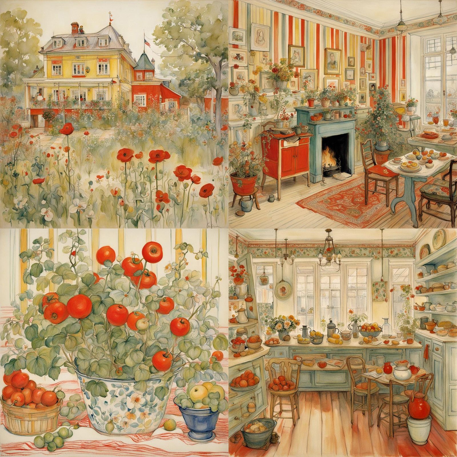 A Warm Swedish Interior Scene in a Mix of Traditional and Mo...