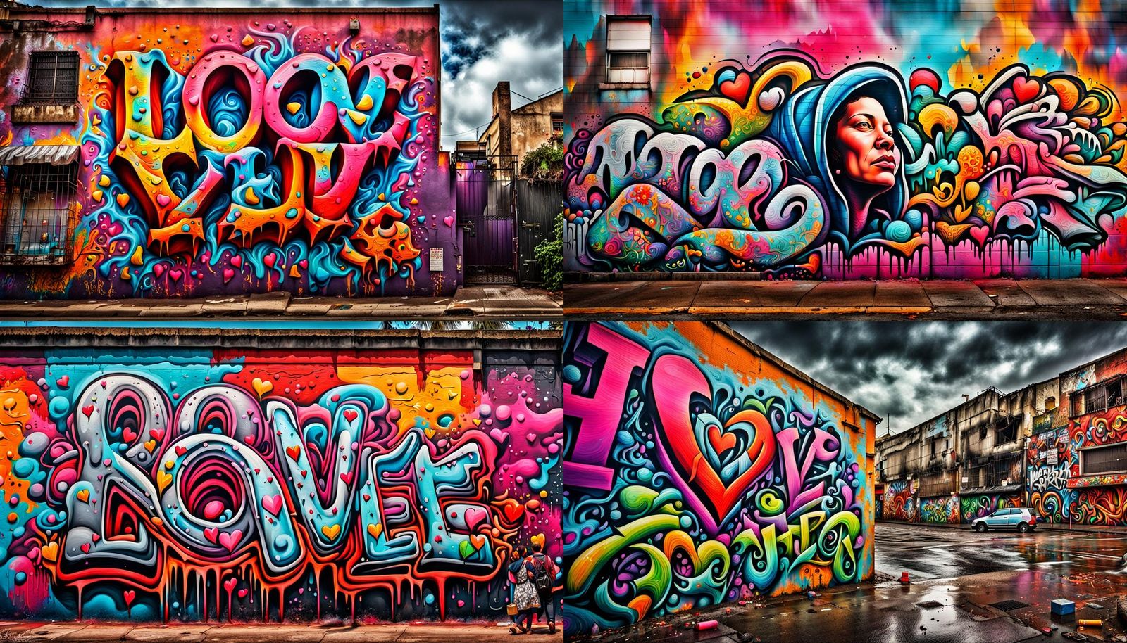 Colorful Graffiti Art with Melting Paint Effects