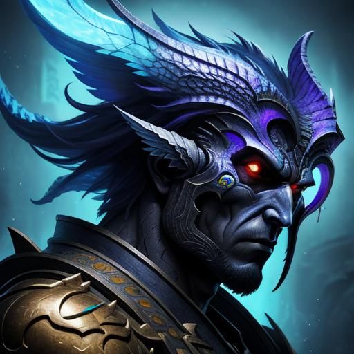 Hyperrealistic Nephilim Portrait with Splash Art Background