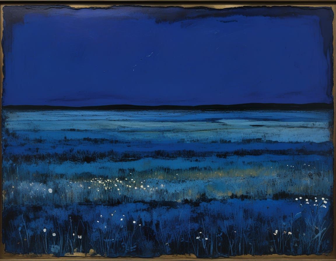 Violet-Hued Night Sky, Abstract Expressionism