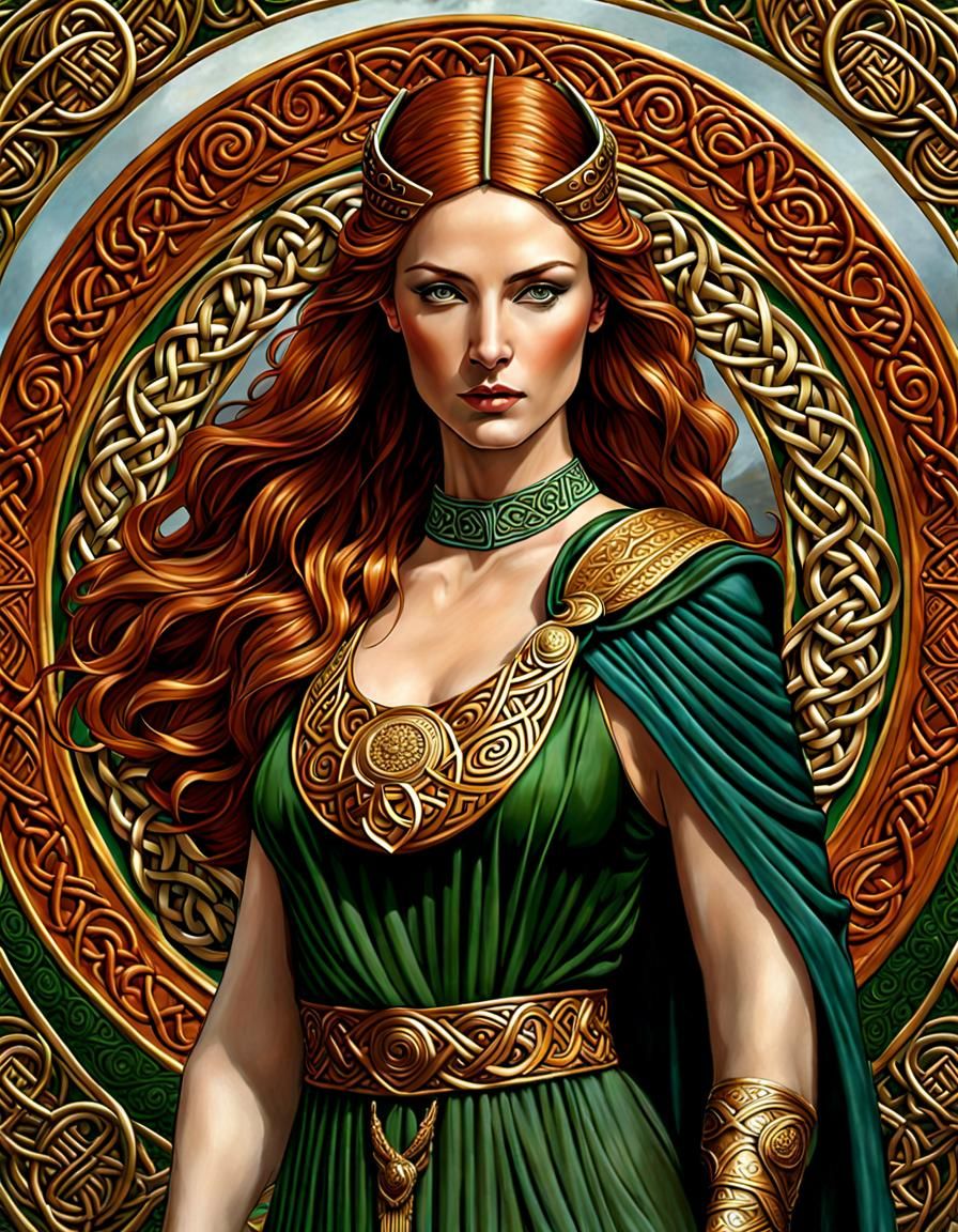 Celtic Goddess in Roman Chiton, Digital 3D Portrait