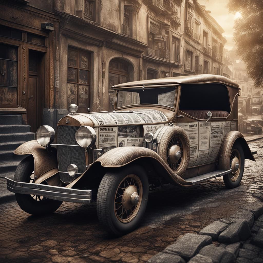 Newspaper Old Man: Photorealistic Digital Art