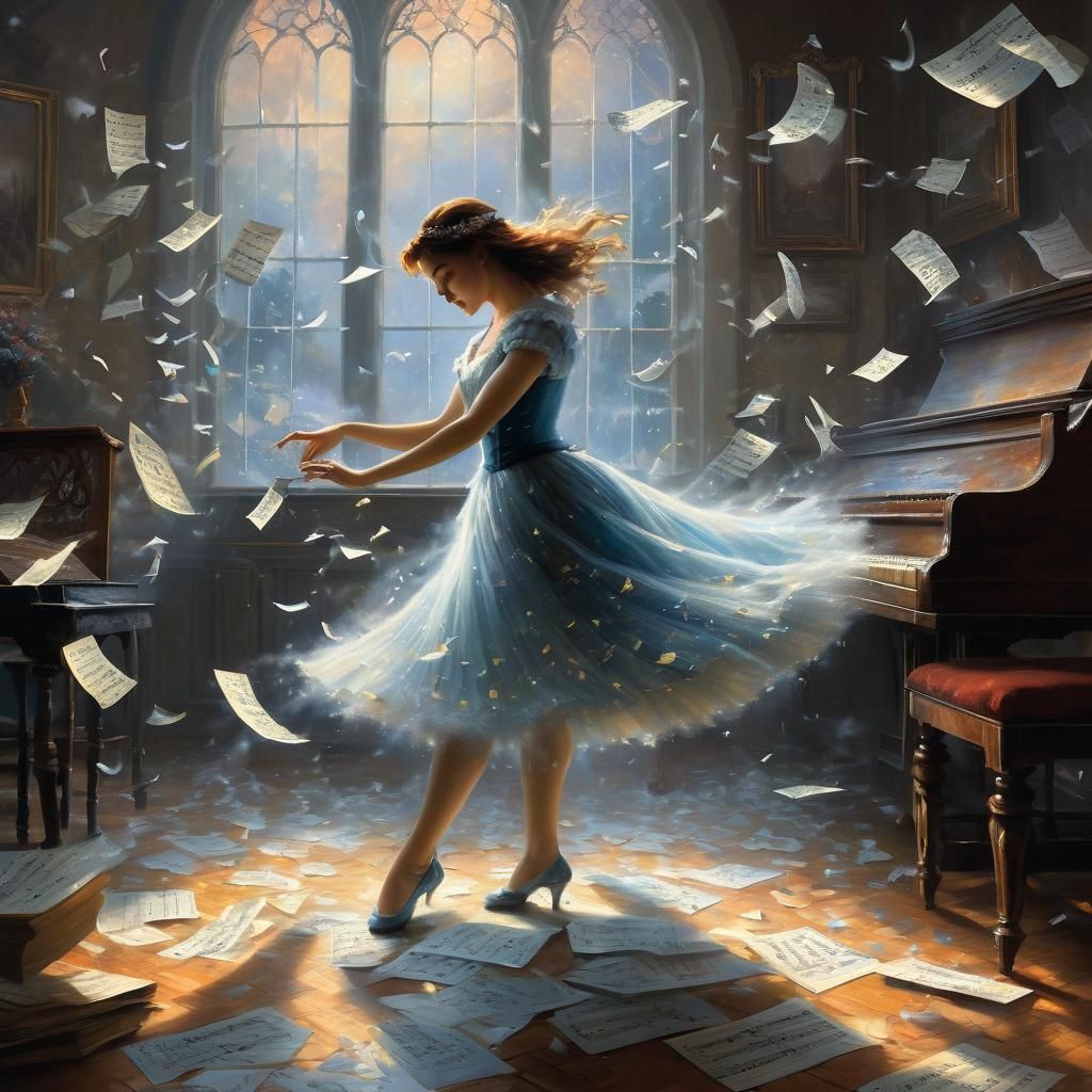 Ethereal Girl Dancing to Beating Notes