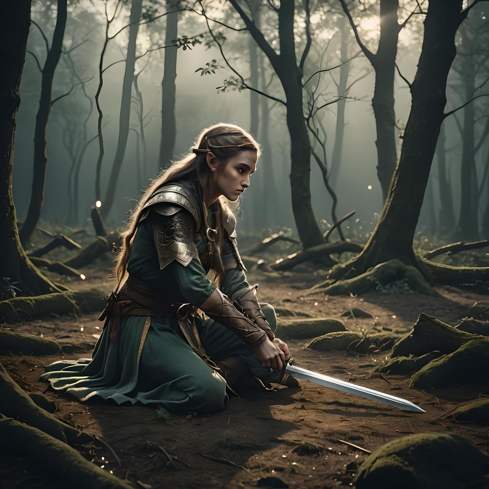 Elven Warrior's Prayer Before Battle