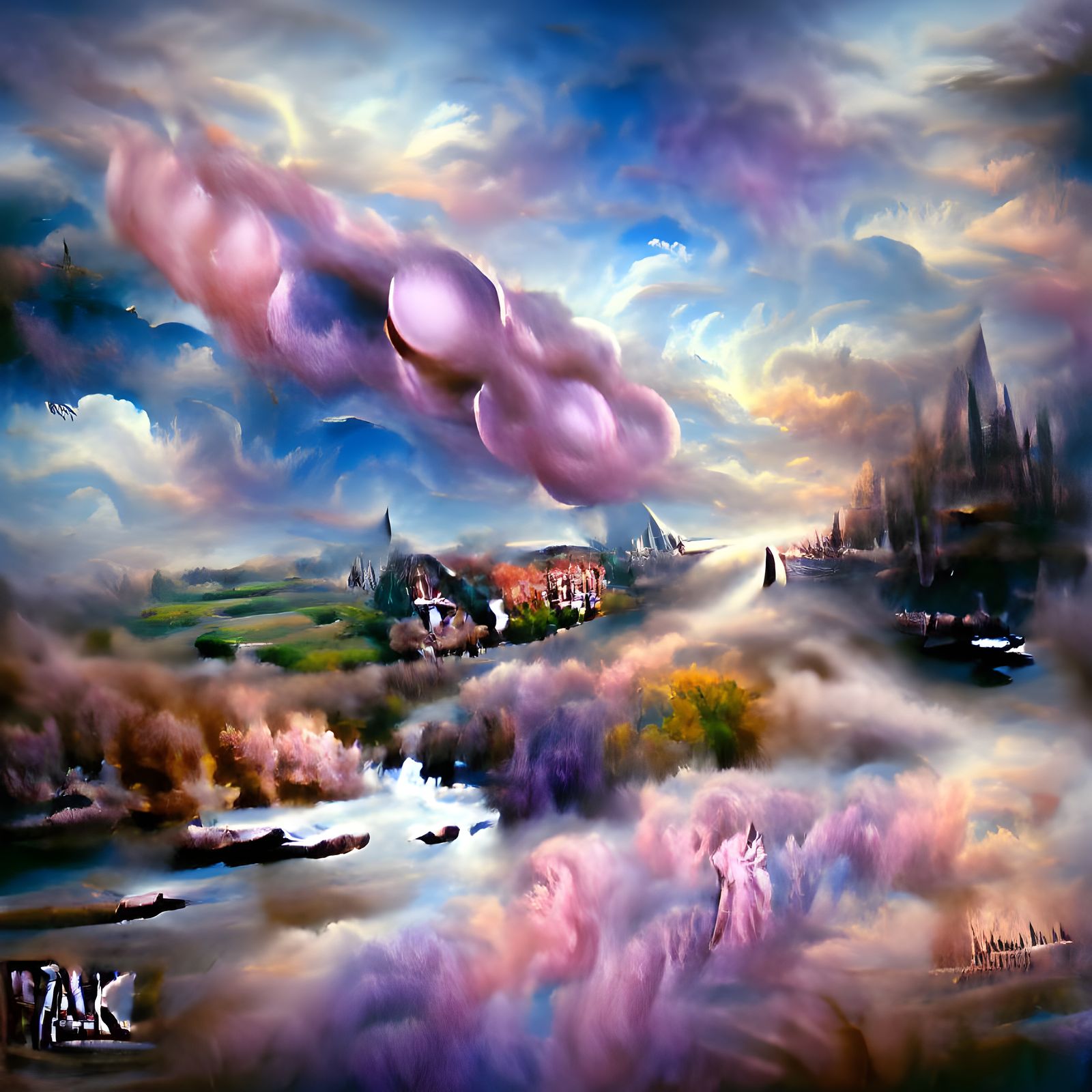 Pastel pink Landscape
