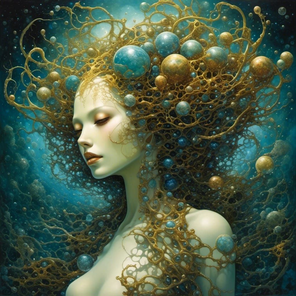 Surreal Dark Fantasy Alcohol Ink Painting