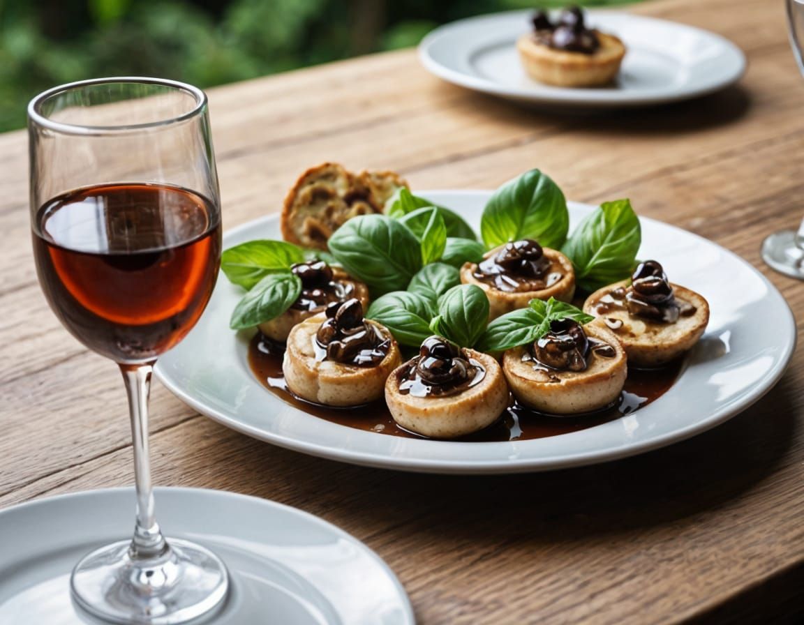 Gourmet Mushroom Tapas on Elegant China