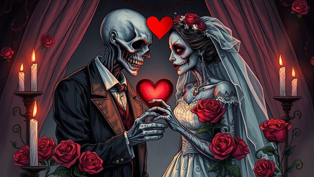 Gothic Romance: Ghoul & Zombie Wedding in Cursed Matrimony