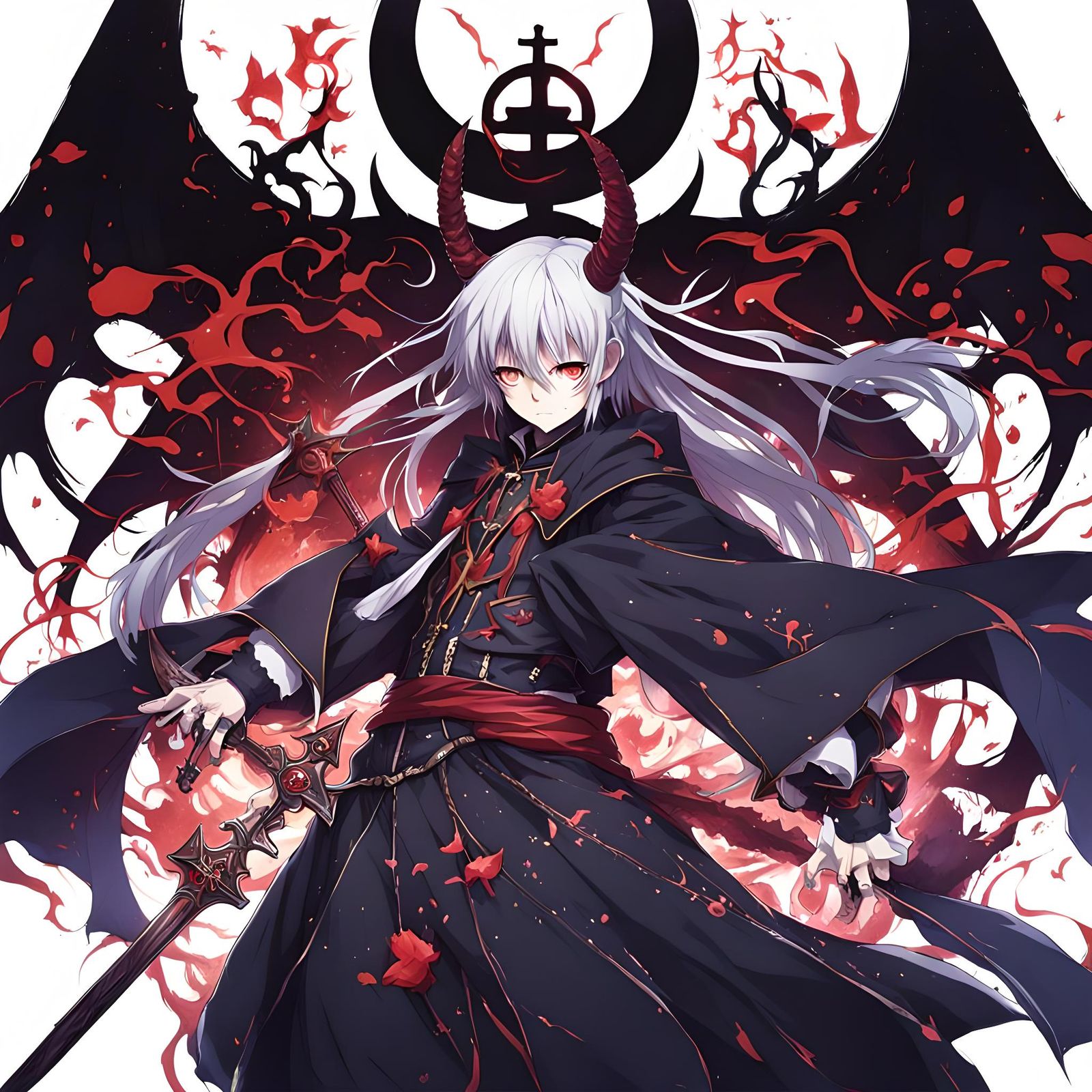 Blasphemous Satanic Priest in Anime Style
