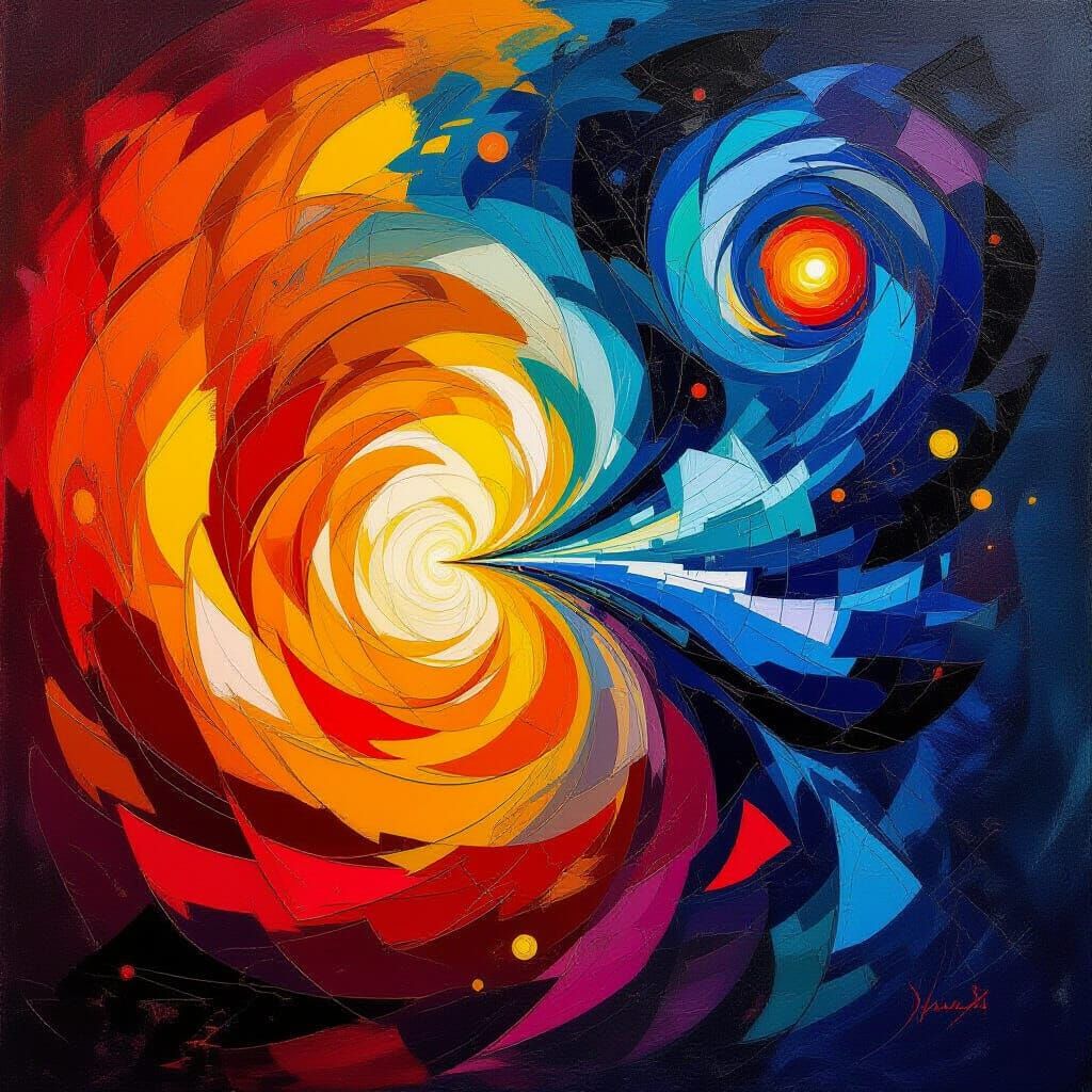 Abstract Expressionist Painting of Heat and Sound