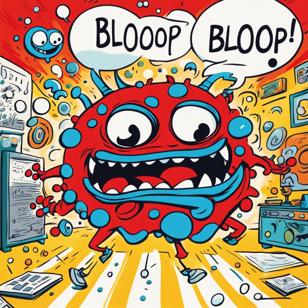 Vibrant Caricature of Goofy Monster's Silly Mistake