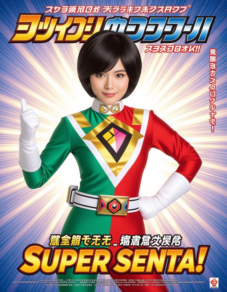 Super Sentai Heroine in Hyperrealistic Style
