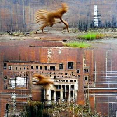 Abandoned Power Plant with Mysterious Animal