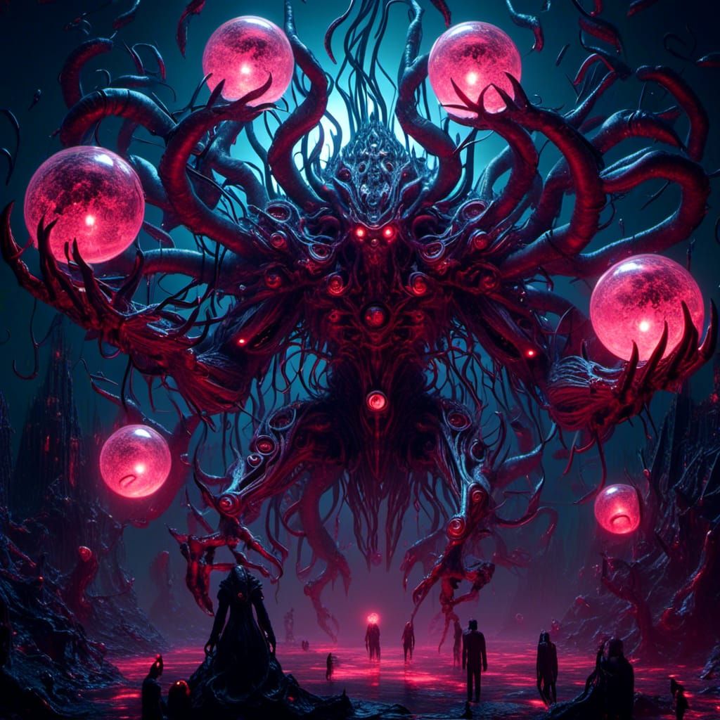 Cosmic Horror Titan in Dark Fantasy Style