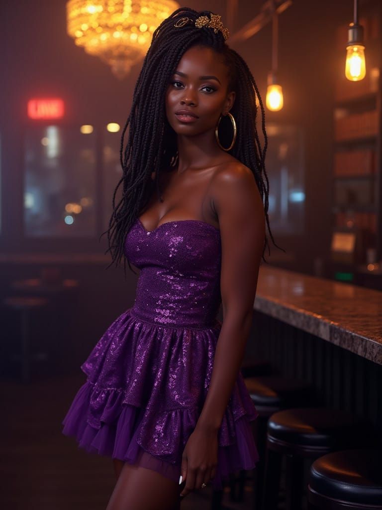 Ebony Goddess in Art Nouveau Glamour