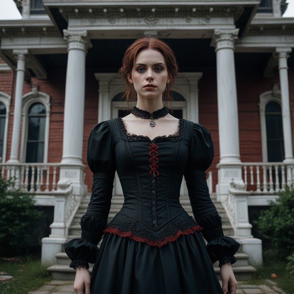 Gothic Siren in Victorian Shadows