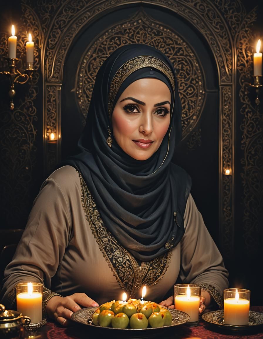 Detailed Portrait of a Middle Eastern Woman in Hijab