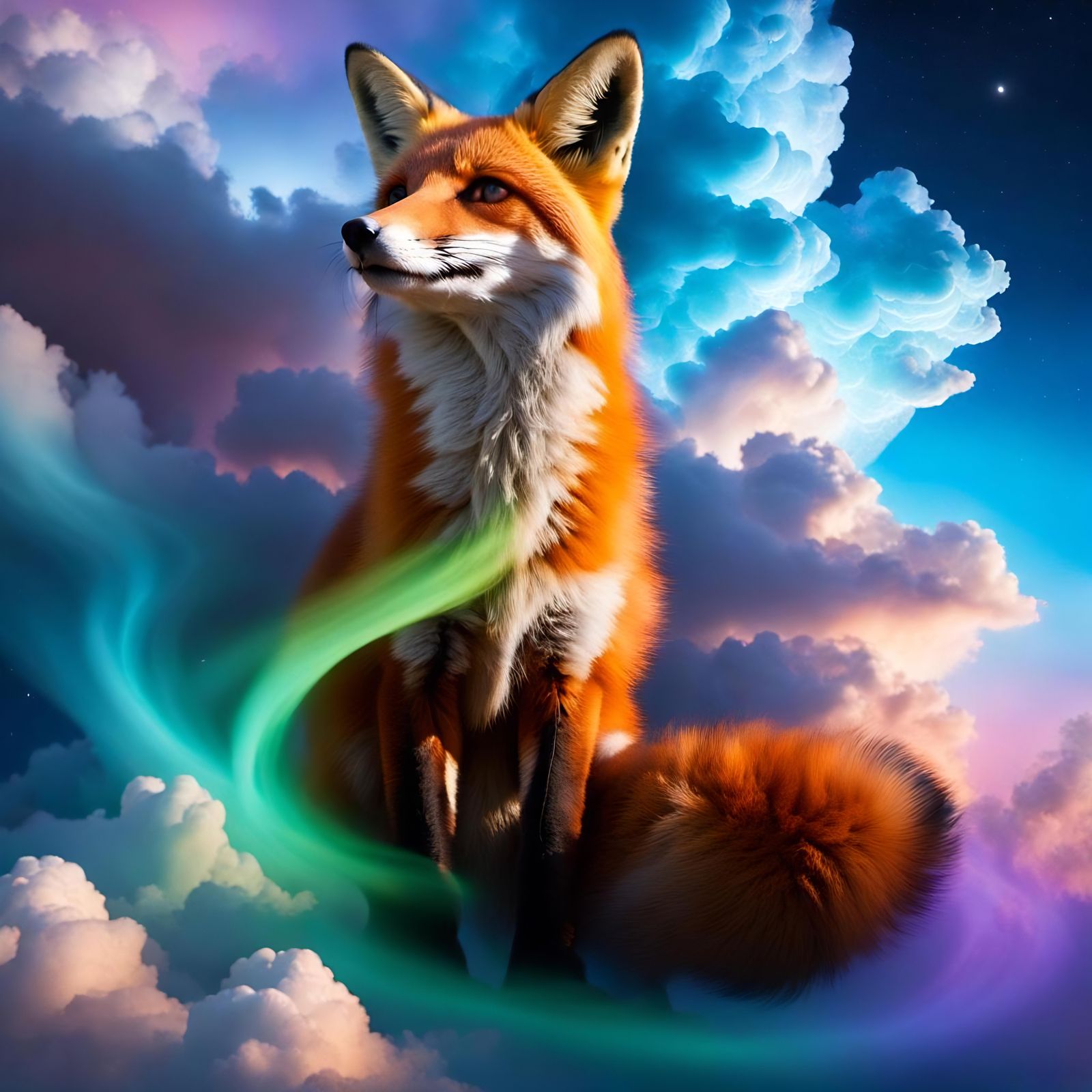 🆗Mysterious clouds turned into a fox spirit