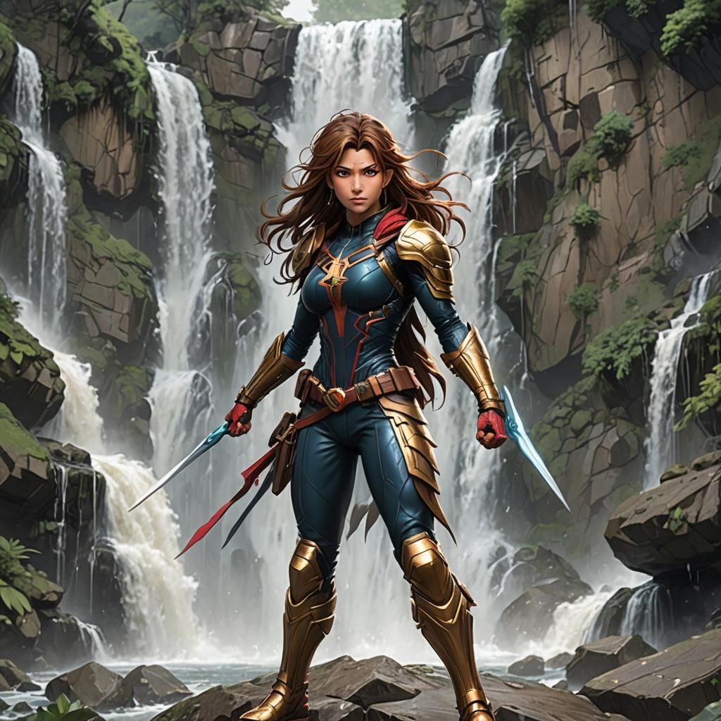 Anime Amazon Warrior in Spiderman Armor